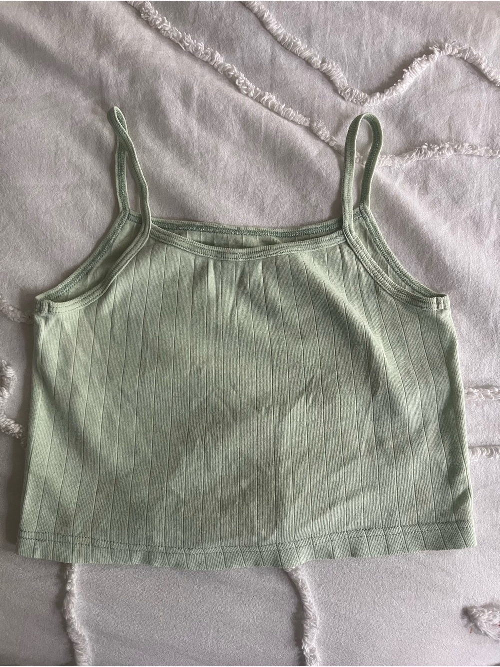Brandy Melville Light Sage Ribbed Cropped Cami